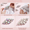Fingerinspire 4Pcs Glass Cabochons(Hot Melt Adhesive On The Back) GGLA-FG0001-04-4