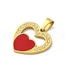 304 Stainless Steel Enamel Pendants STAS-S163-09C-G-2