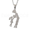 304 Stainless Steel Mom and Daughter Pendant Necklaces for Mother's Day Gift NJEW-JN05193-01-2