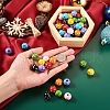 Craftdady 80Pcs 8 Colors Dyed Natural Wooden Beads WOOD-CD0001-23-5