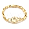 Brass Micro Pave Clear Cubic Zirconia Link Bracelets BJEW-F498-02A-G-2
