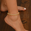Exquisite Brass & White Plastic Pearl Teardrop Tassel Anklets for Women's Daily Party XN1022-2