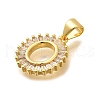 Rack Plating Brass Micro Pave Cubic Zirconia Pendants KK-L226-100G-O-2