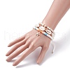 Heart & Polymer Clay Heishi Beads Stretch Bracelets Set BJEW-TA00044-3