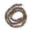 Dyed Natural Sesame Jasper/Kiwi Jasper Rondelle Beads Strands G-E316-A05-3