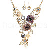Alloy Rhinestone Dangle Earrings & Necklaces Sets FS-WG68A8D-01-2