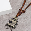 Robot Alloy Pendant Cowhide Cord Necklaces FS-WG42062-01-2