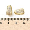Brass Micro Pave Clear Cubic Zirconia Hoop Earrings EJEW-M077-20G-3