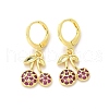 Brass Micro Pave Clear Cubic Zirconia Stud Earrings EJEW-P303-06G-4