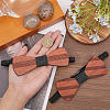 CHGCRAFT 2Pcs 2 Style Adjustable Wood Bow Ties AJEW-CA0004-01-3