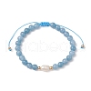 Natural Mixed Gemstone & Pearl Braided Bead Bracelets BJEW-JB09719-3