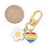 Flower & Rainbow Alloy Enamel Pendant Decoration HJEW-JM02606-3