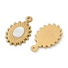 304 Stainless Steel Natural White Shell Pendants STAS-L288-11G-02-2