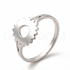 Non-Tarnish 304 Stainless Steel Sunflower Adjustable Ring for Women RJEW-B027-17P-1