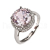 925 Sterling Silver Pave Cubic Zirconia Finger Rings RJEW-C138-01C-02-3