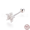 Anti-Tarnish Rhodium Plated 925 Sterling Silver Barbell Cartilage Earrings STER-I018-03P-5