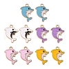 10Pcs 5 Colors Alloy Enamel Pendants ENAM-YW0002-03-1