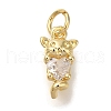 Rack Plating Brass Micro Pave Cubic Zirconia Charms KK-I720-31G-1