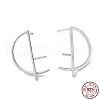 Rhodium Plated 925 Sterling Silver Stud Earring Findings STER-M115-16P-1