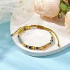 Adjustable Evil Eye & Flower Glass Seed Braided Beaded Bracelets for Women BJEW-MZ00066-2