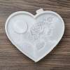 Heart Shaped with Rose Tealight Candle Holder Silicone Molds SIL-Z018-02-3