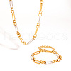 Stainless Steel Oval Link Chain Necklaces & Bracelets Set for Women GS2398-1-5