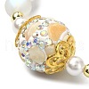 Synthetic Moonstone & Hematite & Plastic Imitation Pearl Beaded Stretch Bracelet BJEW-JB09504-3