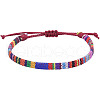 Adjustable Bohemian Style Cotton & Linen Cord Braided Bracelets for Friendship OB0004-26-1