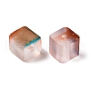 Frosted Glass Beads with Golden Glitter Powder X1-DGLA-NH001-8mm-01G-2