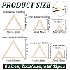 BENECREAT 2 Sets Triangle Wood Hoop Rings Macrame for DIY Craft Making DIY-BC0009-97-2