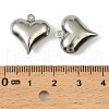 304 Stainless Steel Pendants. Heart Charm STAS-A190-02B-P-3