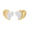Heart 304 Stainless Steel Stud Earrings EJEW-A130-01G-04-2
