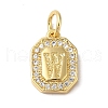 Real 18K Gold Plated Brass Micro Pave Clear Cubic Zirconia Pendants KK-L216-002G-W-1