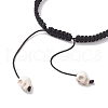Synthetic Magnesite Skull Braided Bead Bracelets BJEW-JB10522-4