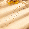 Stainless Steel Crystal Rhinestone Triangle Tassel Oval Link Chain Necklaces for Women IJ7847-5