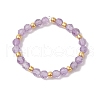 Natural Amethyst Beaded Stretch Rings for Women RJEW-JR00868-02-2