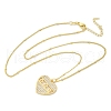Brass Micro Pave Clear Cubic Zirconia Hollow Star Heart Pendant Necklaces for Women NJEW-M088-01G-02-2