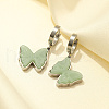 Stainless Steel Dangle Hoop Earrings OS9134-1-2