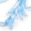 Heart Woven Web/Net with Feather Hanging Ornaments HJEW-G025-12B-3