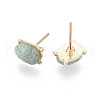 Natural Amazonite Stud Earrings EJEW-N057-01F-2