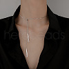 Triangle Brass Slider Lariat Long Necklaces for Women FS-WGD2F26-01-1