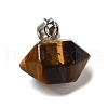 Natural Tiger Eye Pointed Pendants G-K335-03P-17-3