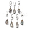 Chakra Natural Gemstone Chips inside Glass Wishing Bottle Pendant Decoration HJEW-JM03138-02-2