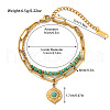 304 Stainless Steel & Natural Amazonite Beaded Double Layer Bracelets FS-WG81BCE-10-1