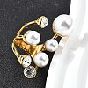 304 Stainless Steel & Cubic Zirconia & Plastic Cuff Rings for Women RJEW-M102-01G-3
