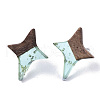 Transparent Resin & Walnut Wood Stud Earrings EJEW-N017-004A-A02-2