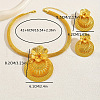 Flat Round with Flower Alloy Pendant Necklace & Stud Earring Sets FS-WGB1CDA-01-4