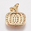 Brass Micro Pave Cubic Zirconia Charms X-ZIRC-E147-38G-2