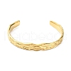 304 Stainless Steel Textured Open Cuff Bangles for Women STAS-B068-02G-2