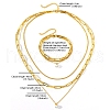 3-Layer Stainless Steel Oval Link Chain Necklaces & Bracelets Sets FS-WGE493C-01-3